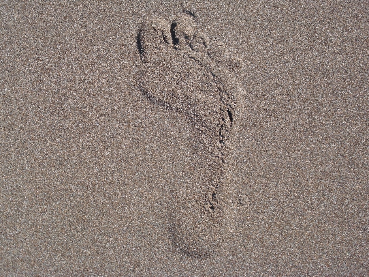 foot reprint sand free photo
