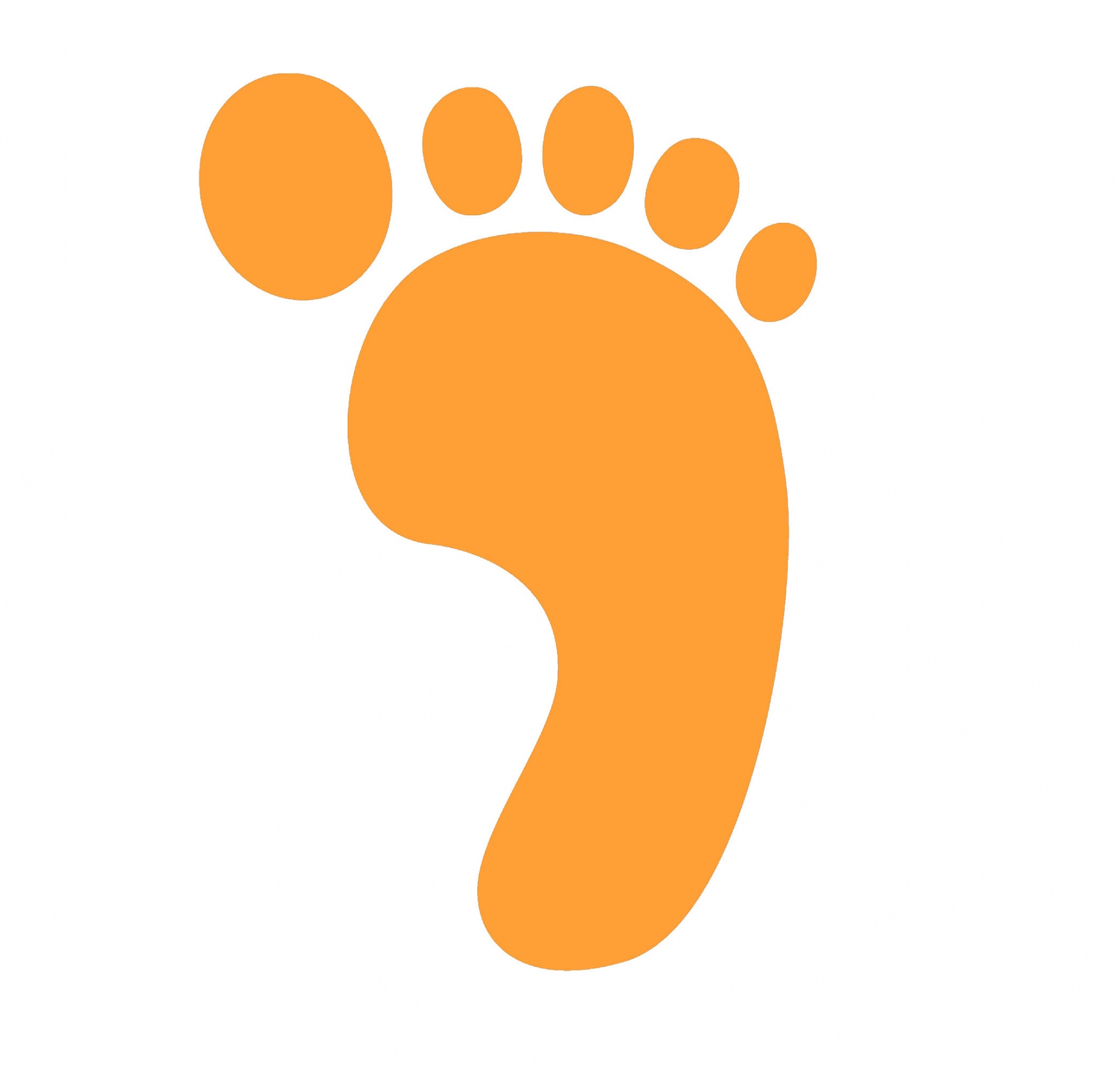 footprint orange foot print free photo