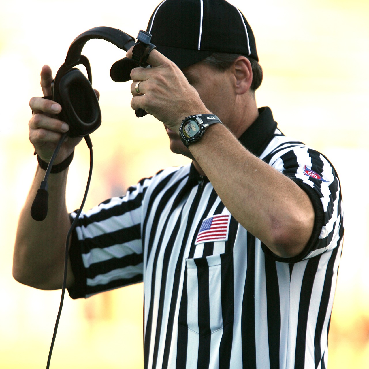 football american football referee referee free photo