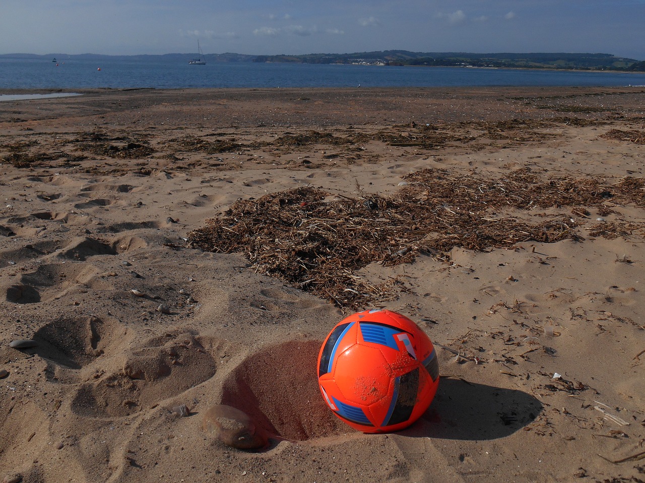 football beach sand free photo