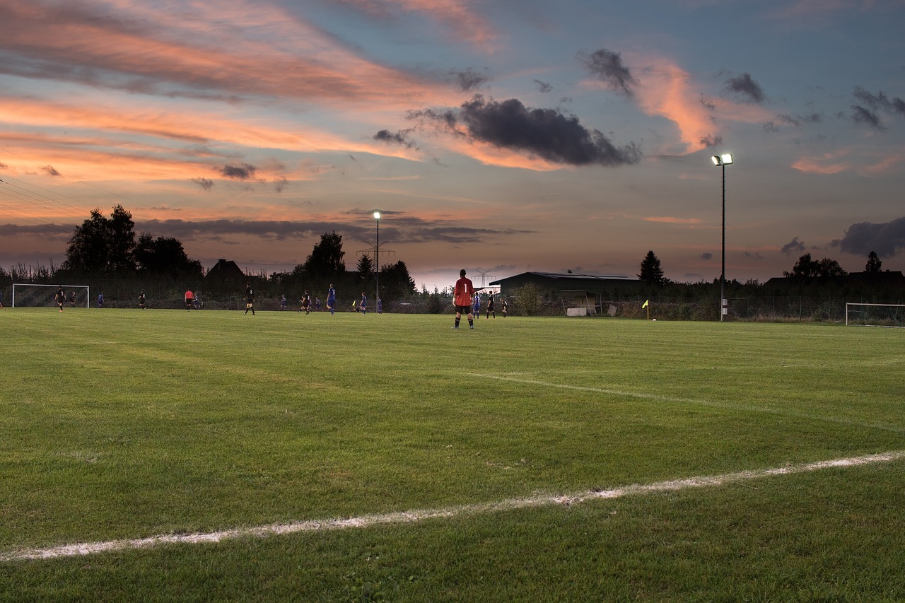 football match twilight floodlight game free photo