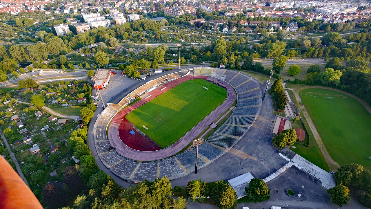 football stadium augsburg aerial view free photo