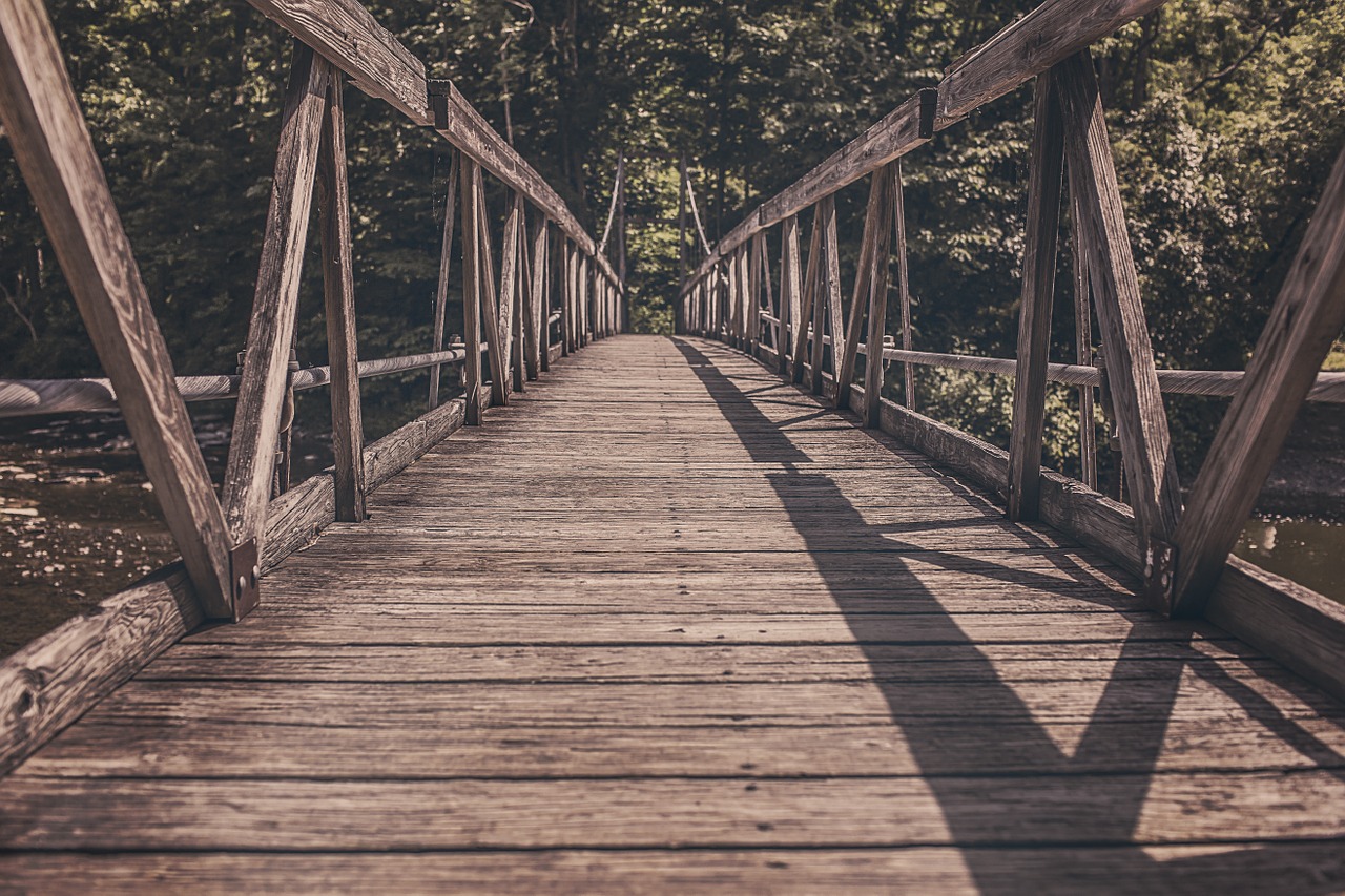 footbridge bridge wooden free photo