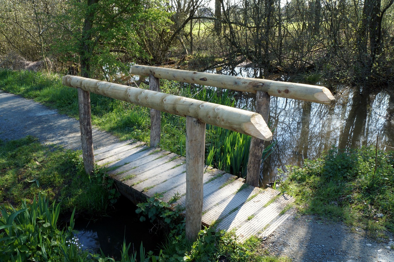 footbridge wood pedestrian free photo