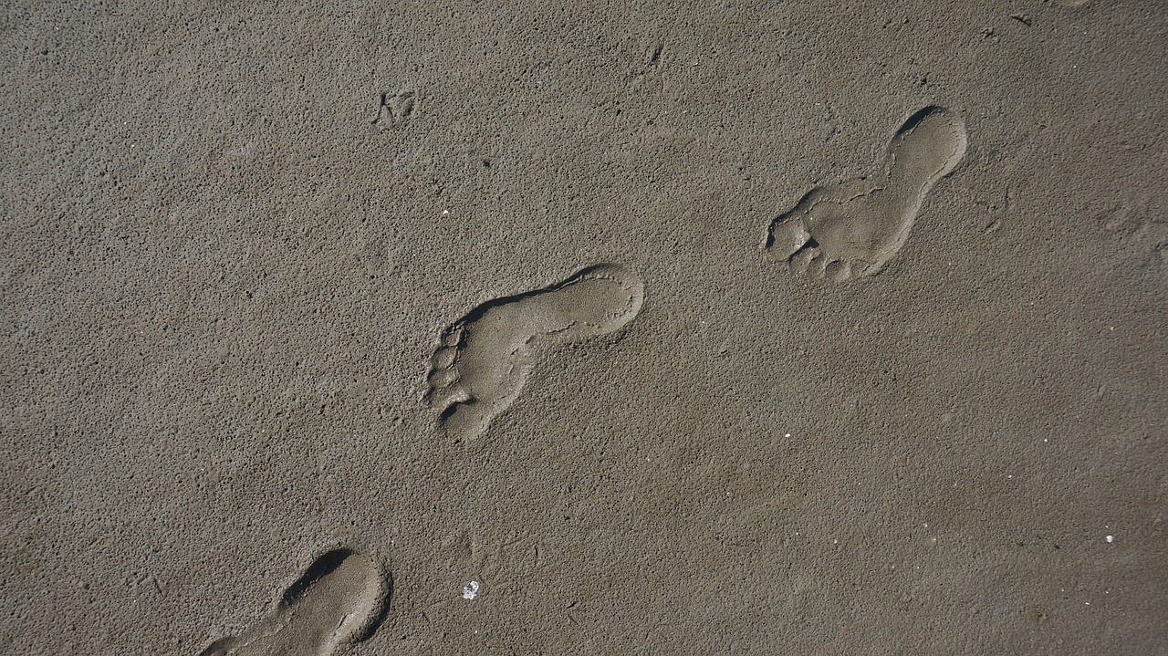footprint sand traces free photo