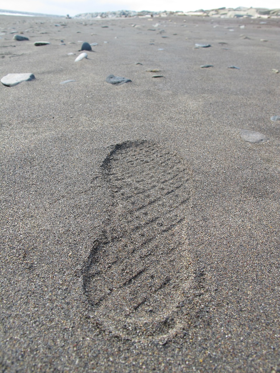 footprint sand beach free photo