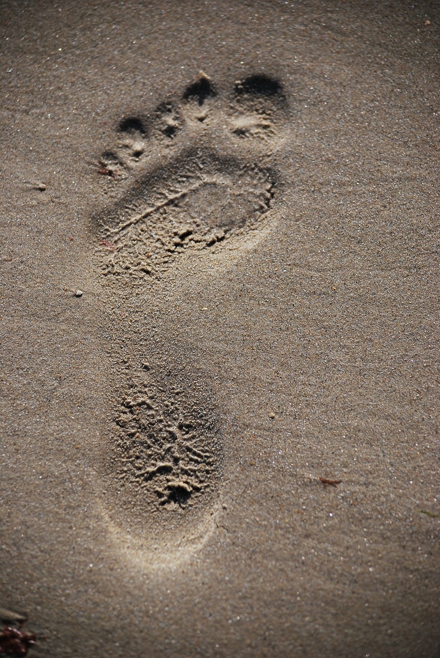 footprint sand footstep free photo