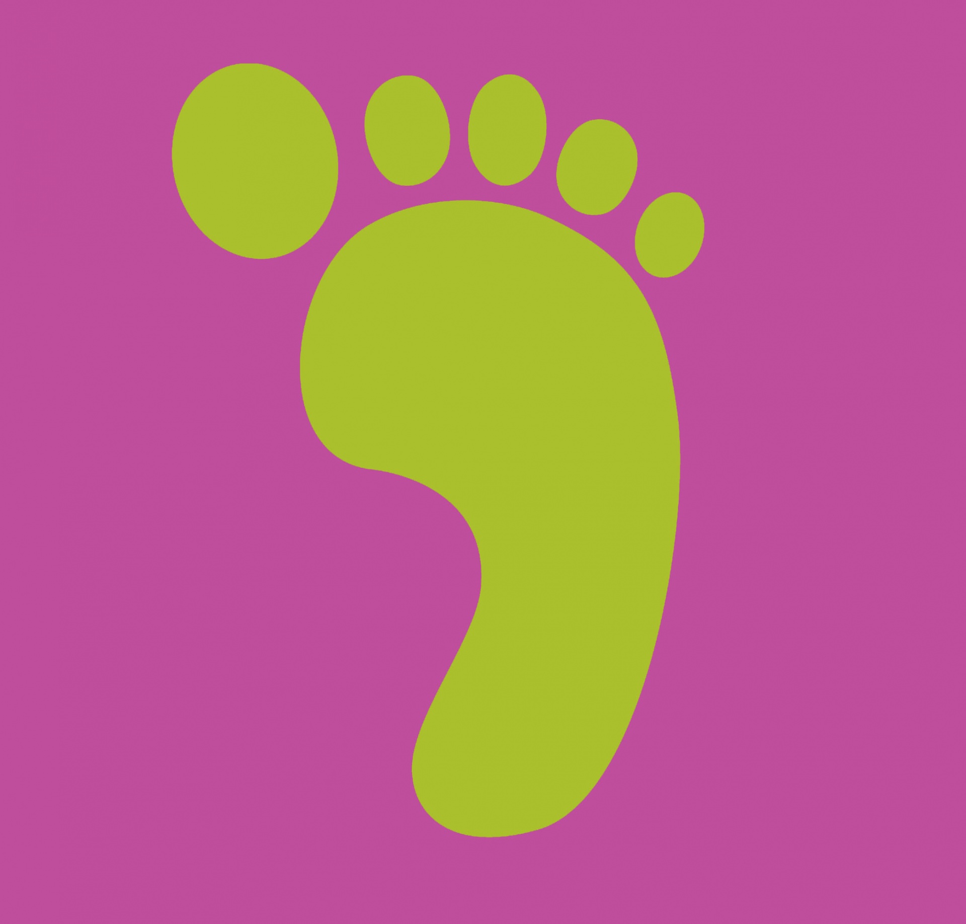 footprint green pink free photo