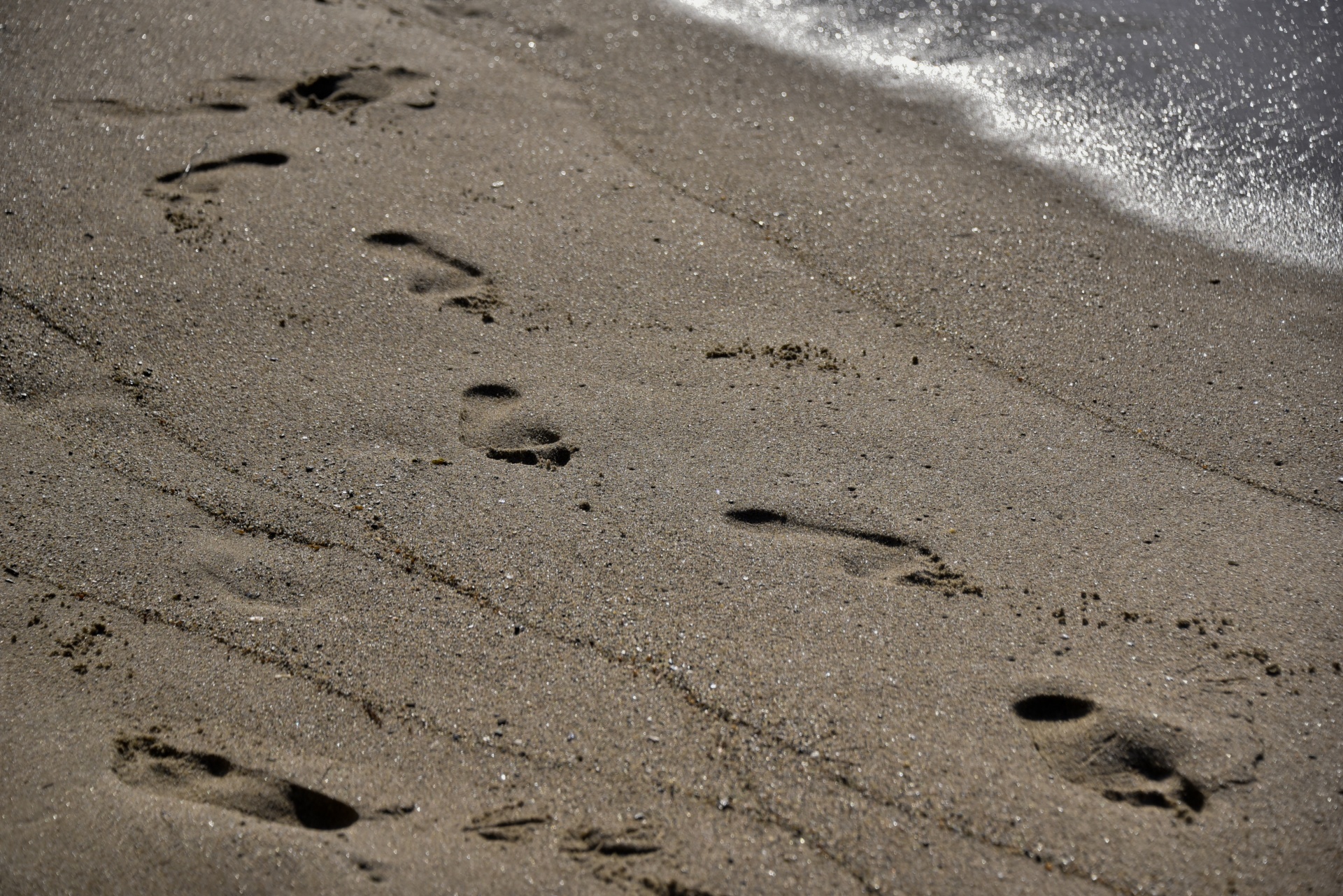 footprints sand beach free photo
