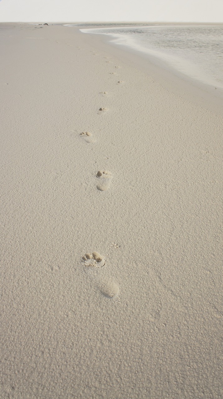 footprints sand foot free photo