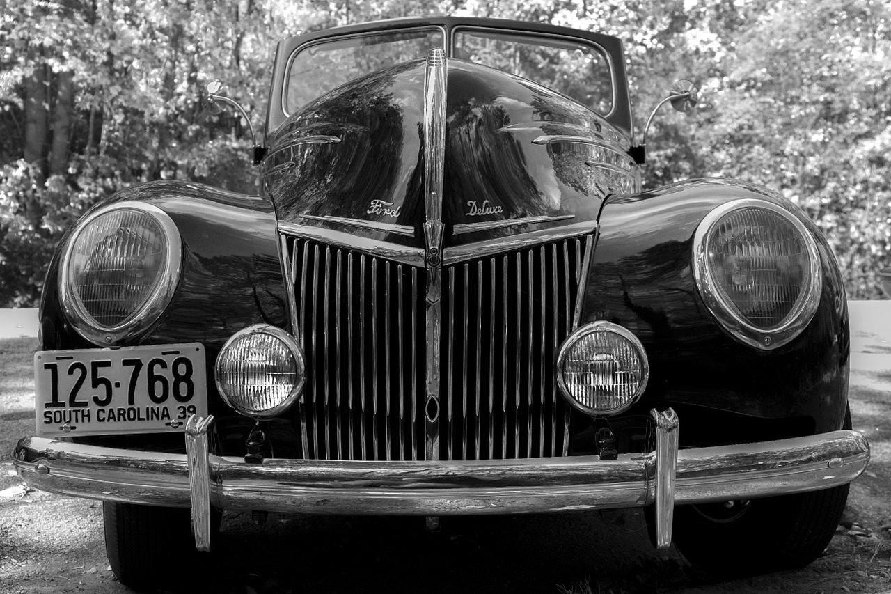 ford car black and white free photo