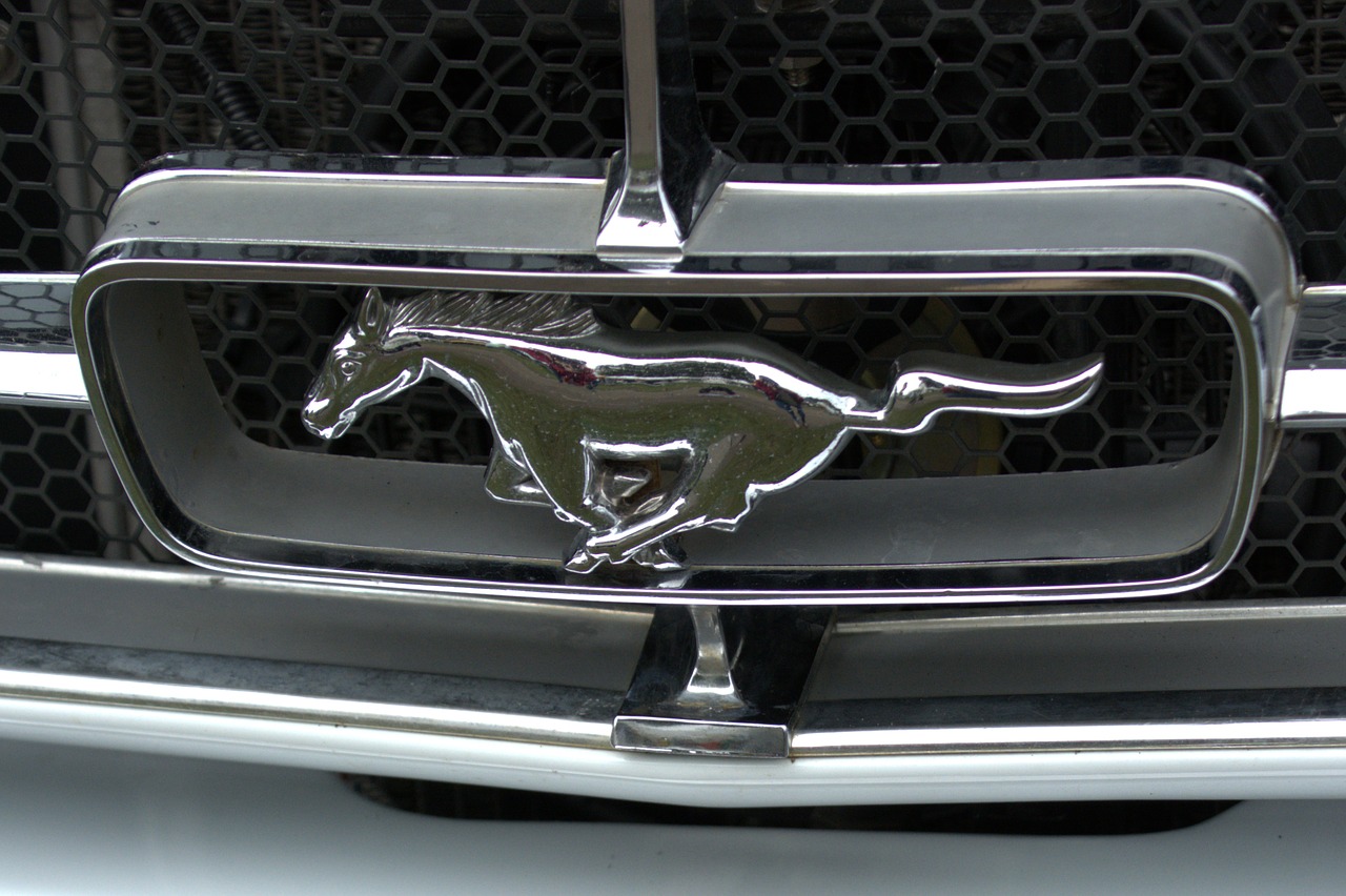 ford mustang badge grill free photo