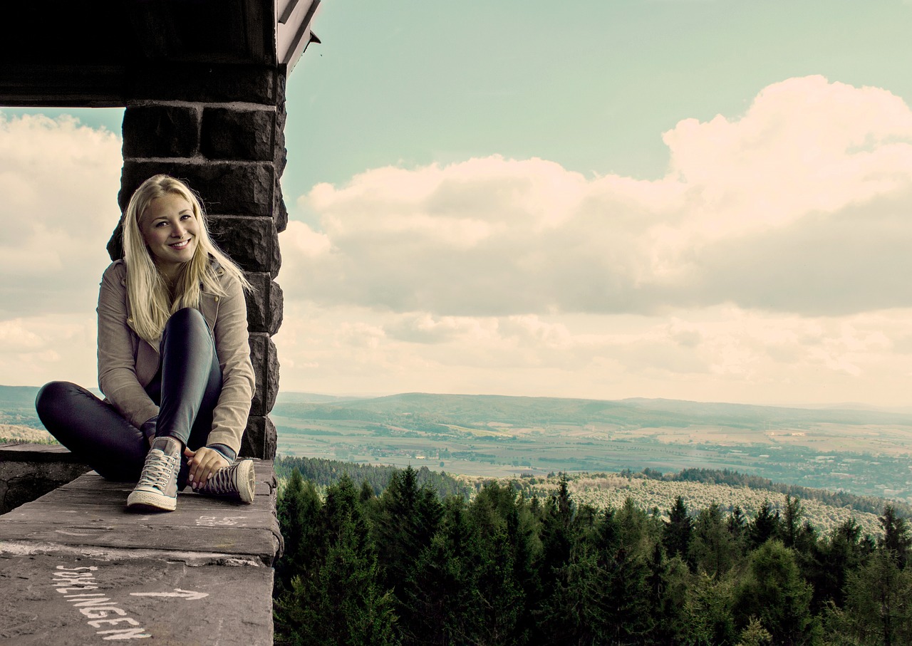 forest tower girl free photo