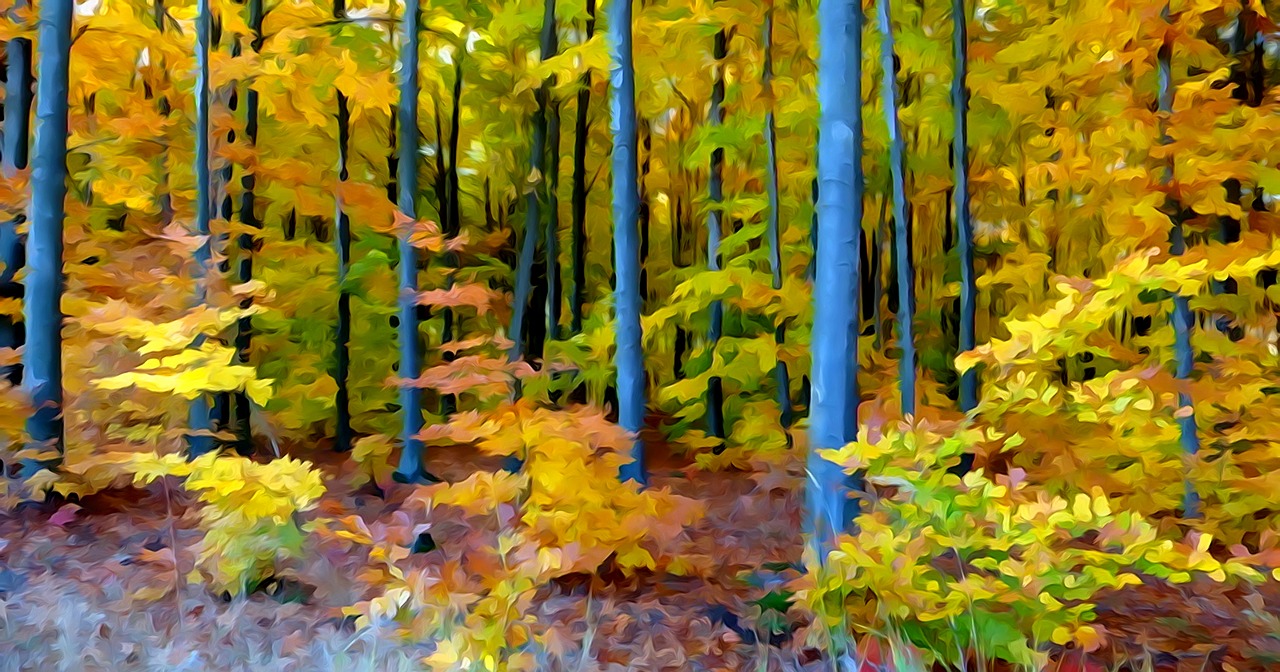 forest autumn watercolor free photo