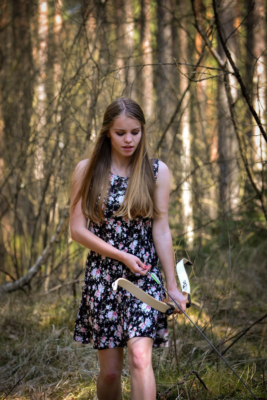 forest bow lady free photo