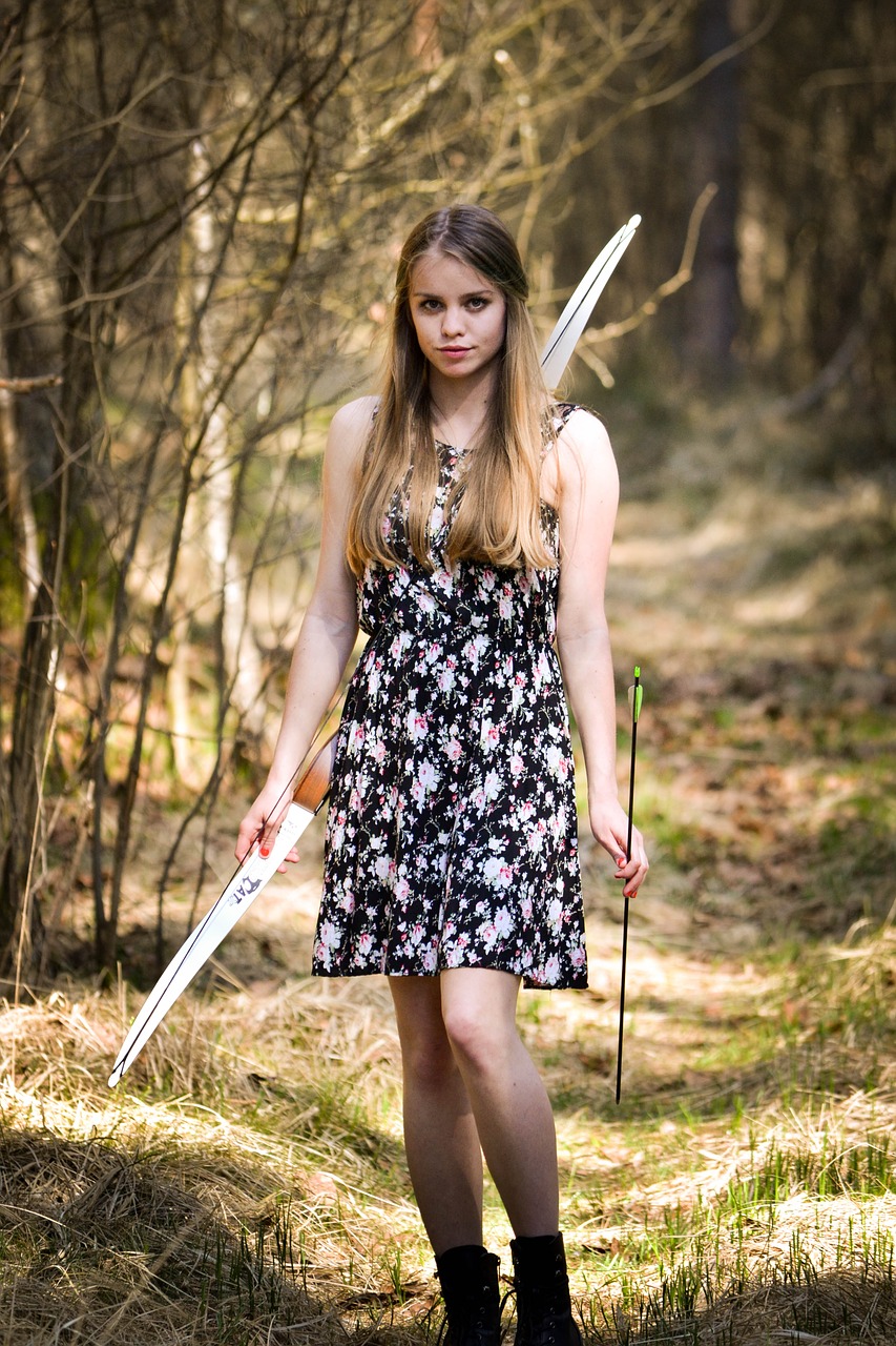 forest bow lady free photo