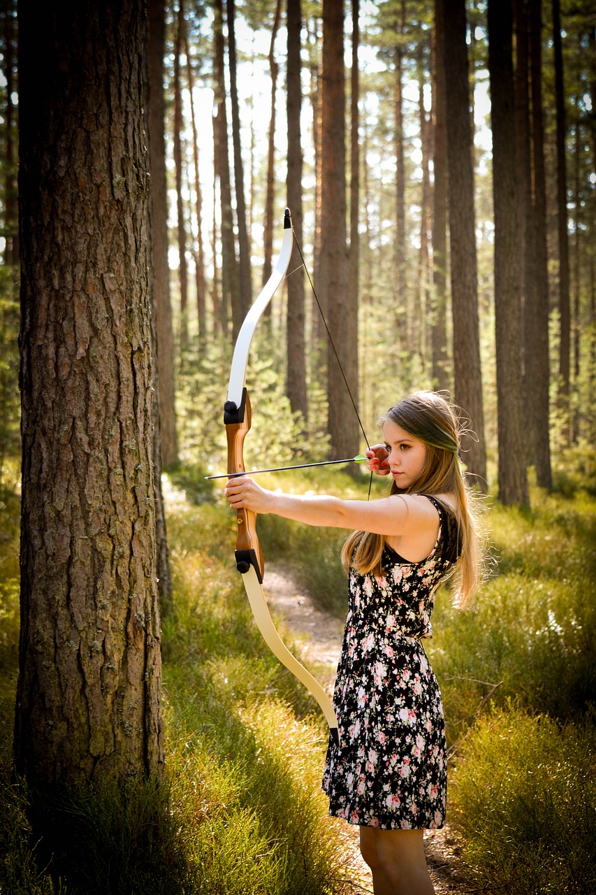 forest bow lady free photo