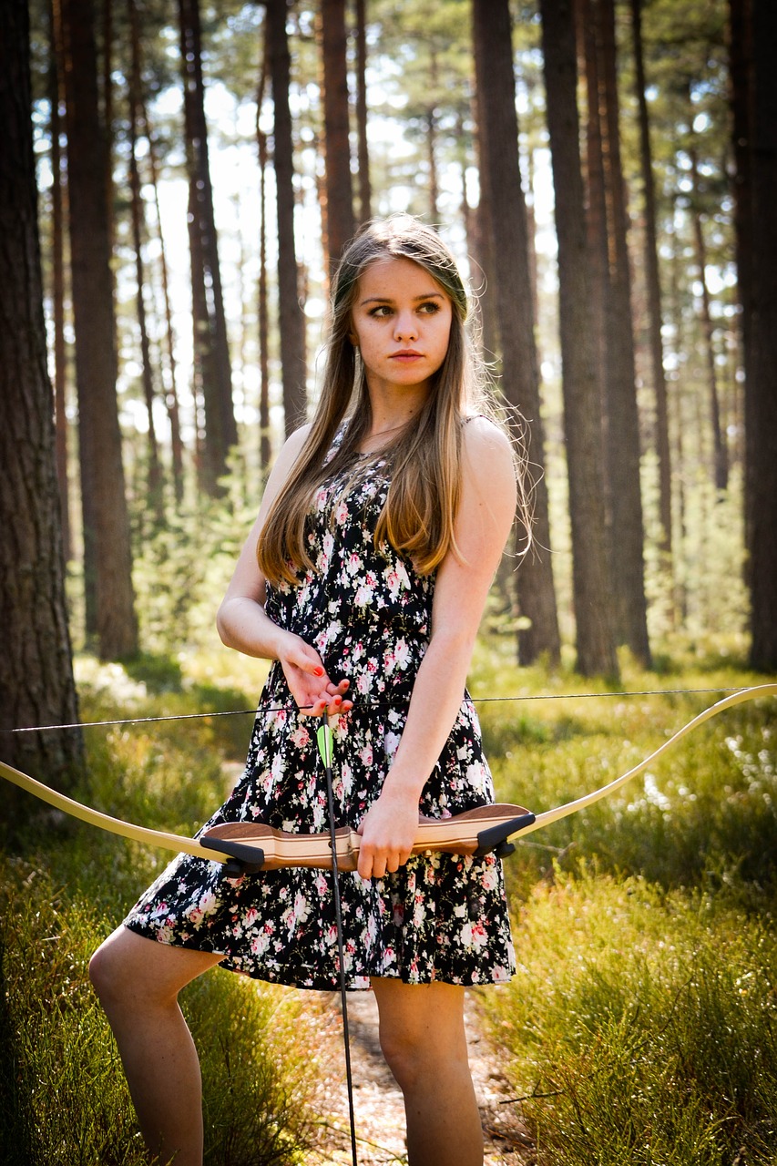 forest bow lady free photo