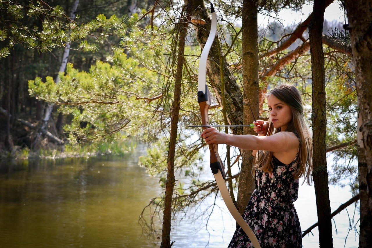 forest bow lady free photo