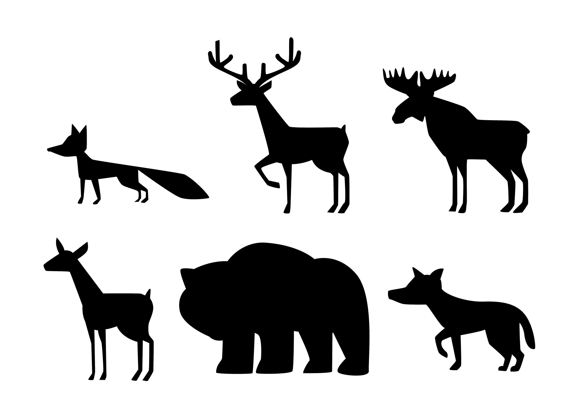 forest animal silhouettes free photo