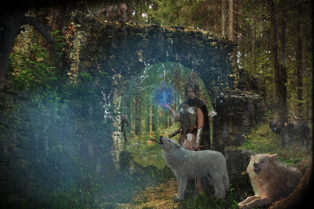 forest fairy hunter forest free photo