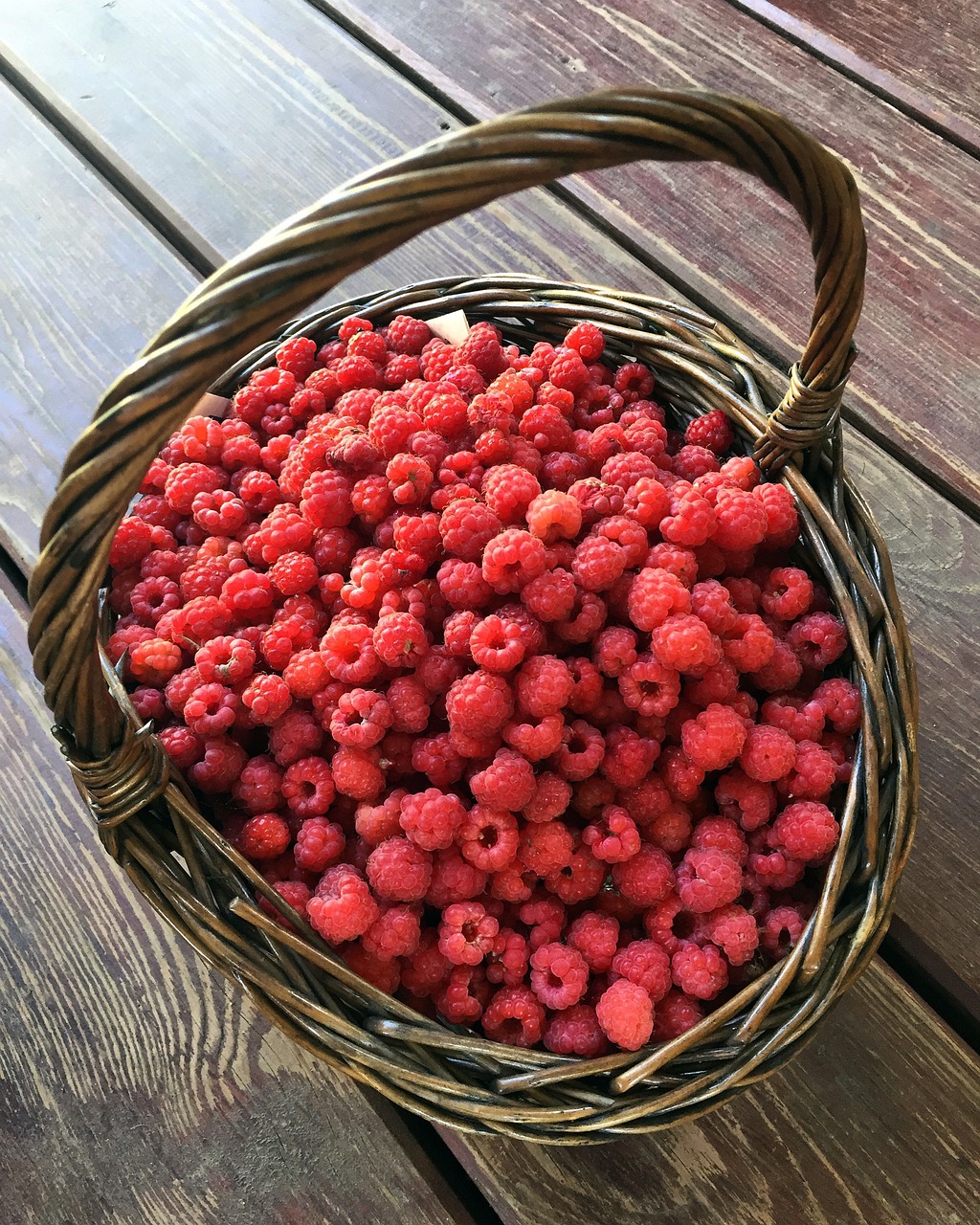 forest raspberry basket wild raspberries free photo