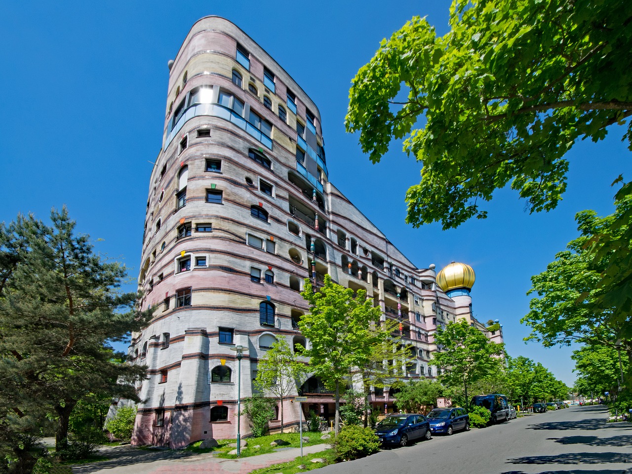 forest spiral hundertwasser house friedensreich hundertwasser free photo