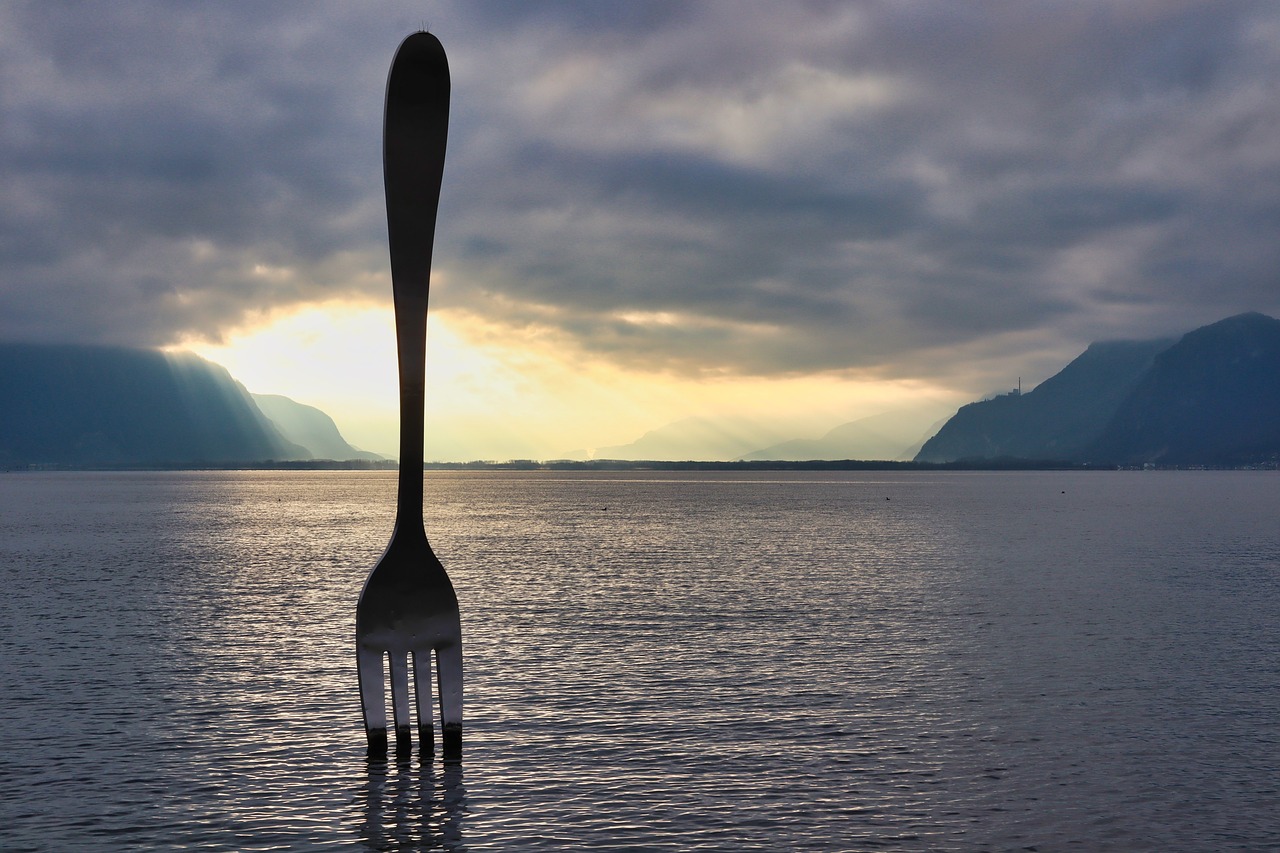fork  sculpture  vevey free photo