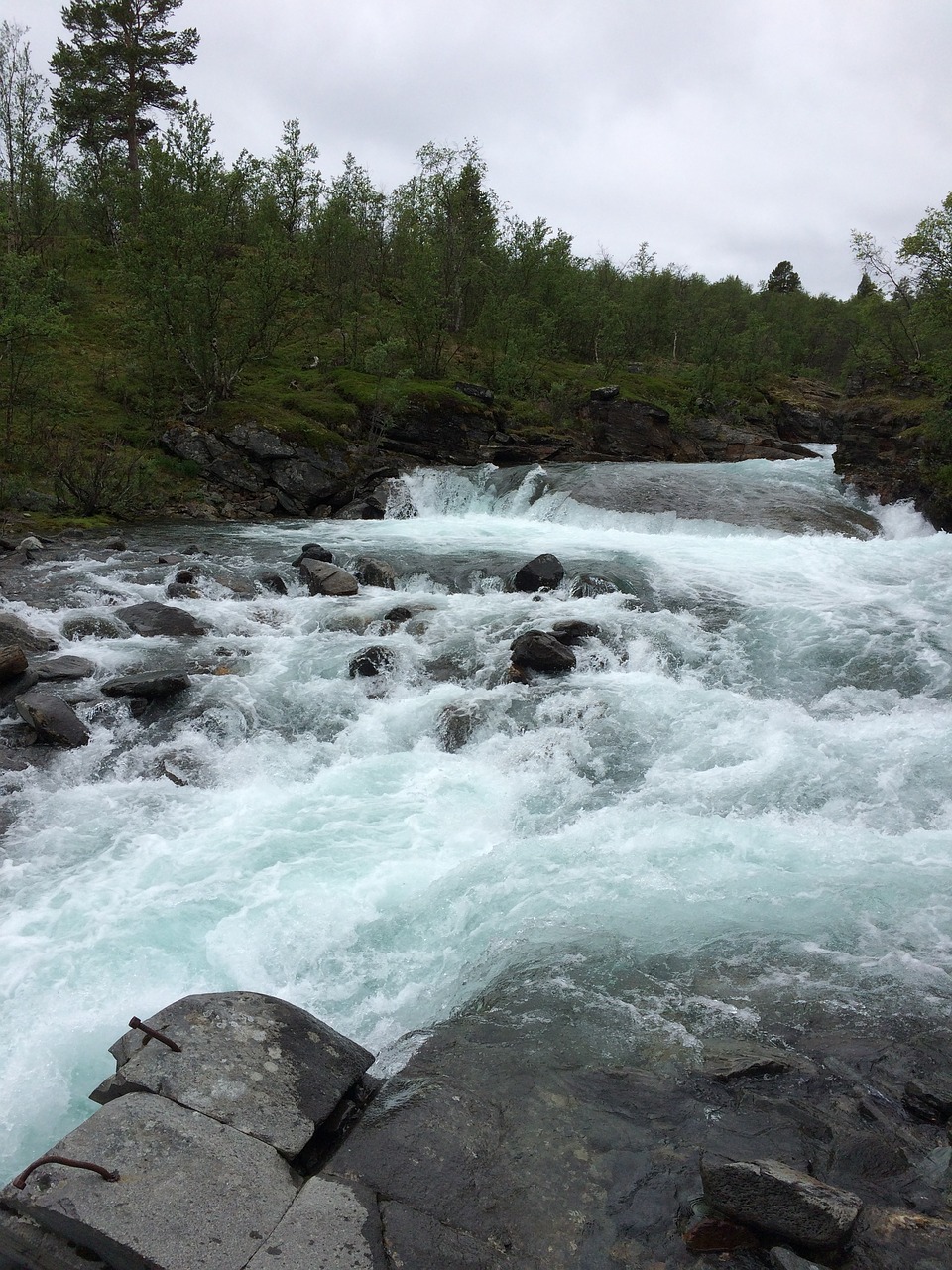 abisko mountain rapids water courses free photo