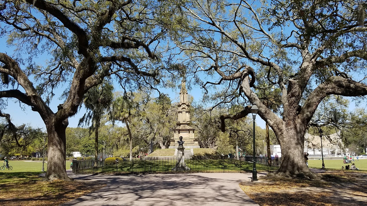 forsyth park savannah ga landmark free photo