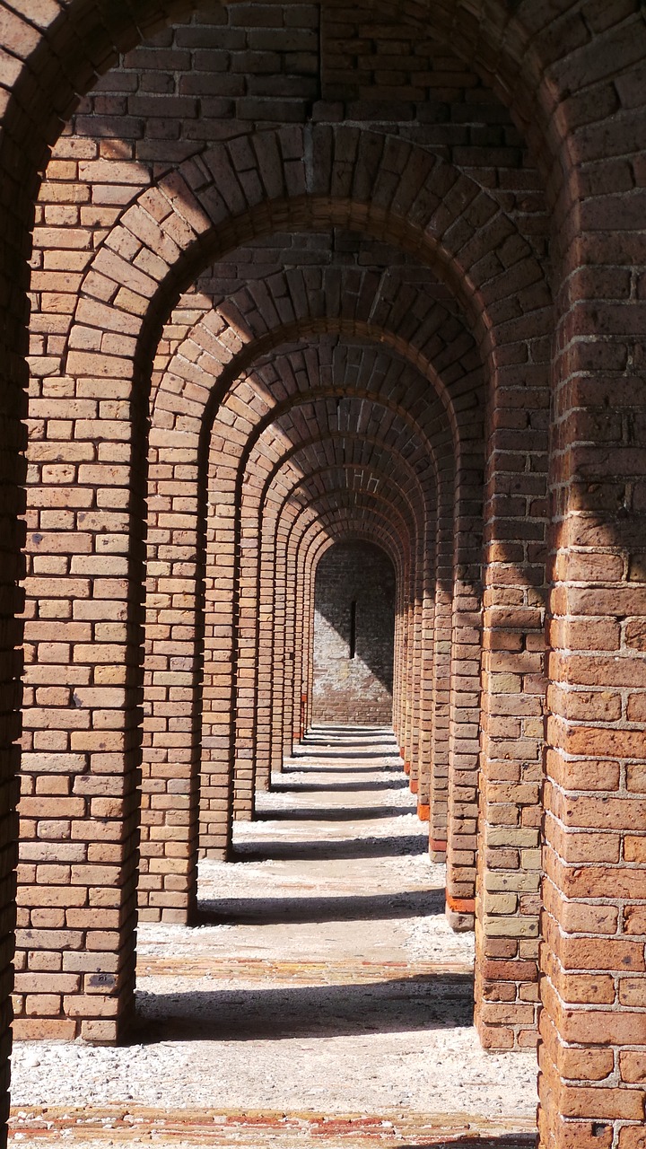 fort tunnel bricks free photo