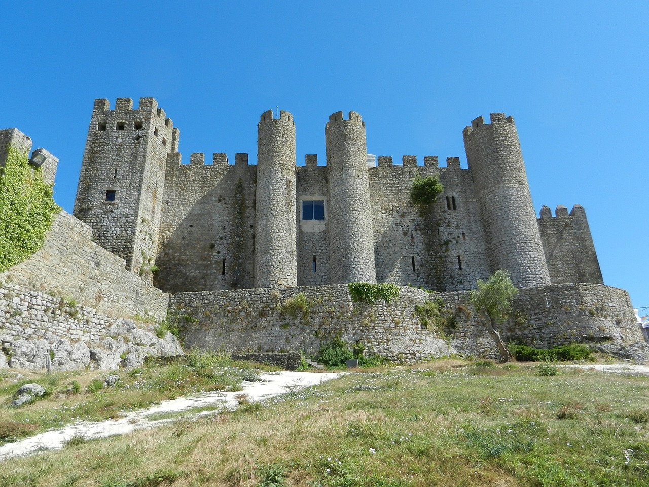 fortress obidos portugal free photo