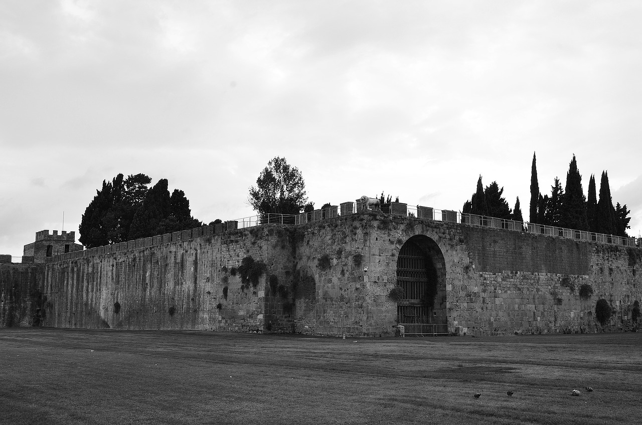 fortress black and white the middle ages free photo