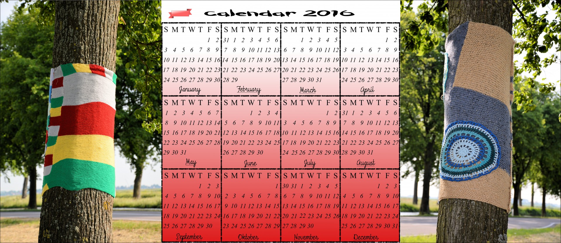 2016 calendar month year free photo