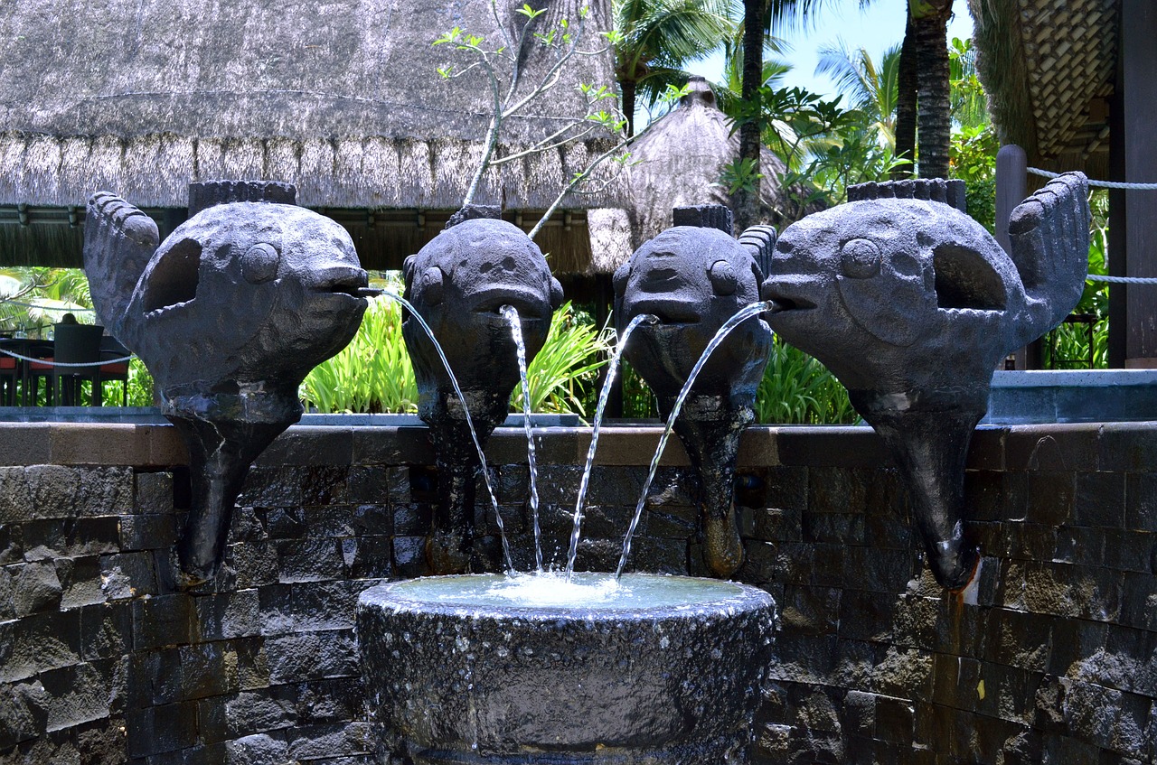 fish fountain model fountain sculpture fish free photo