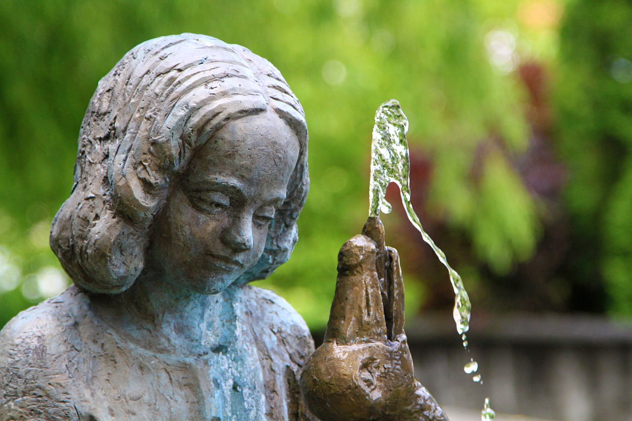 fountain angel garden free photo