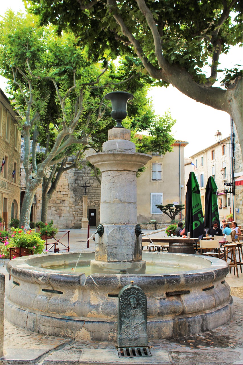 fountain village square france free photo