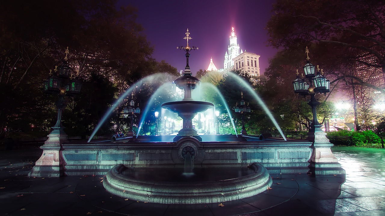 fountain city hall new york city free photo