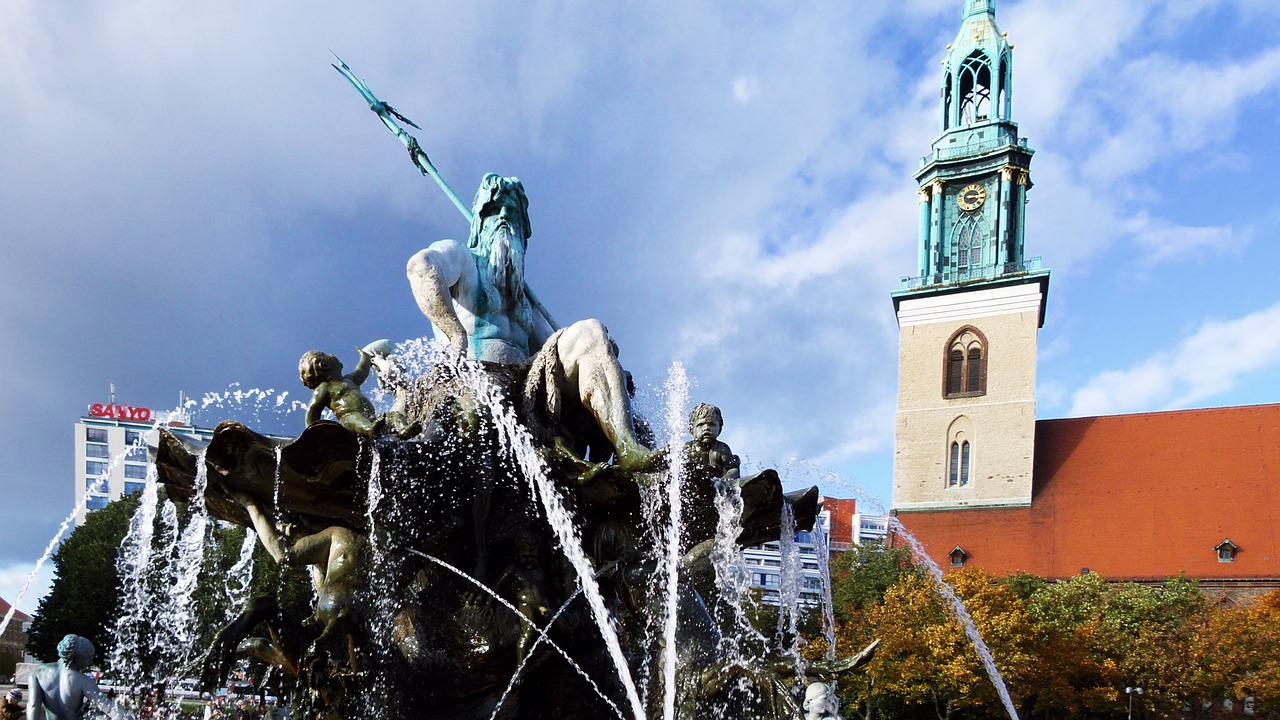 fountain neptune berlin free photo