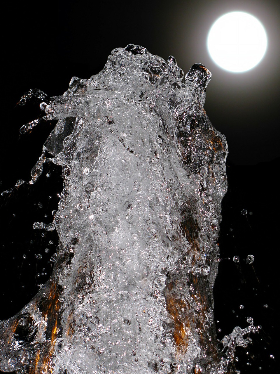 fountain water moon free photo