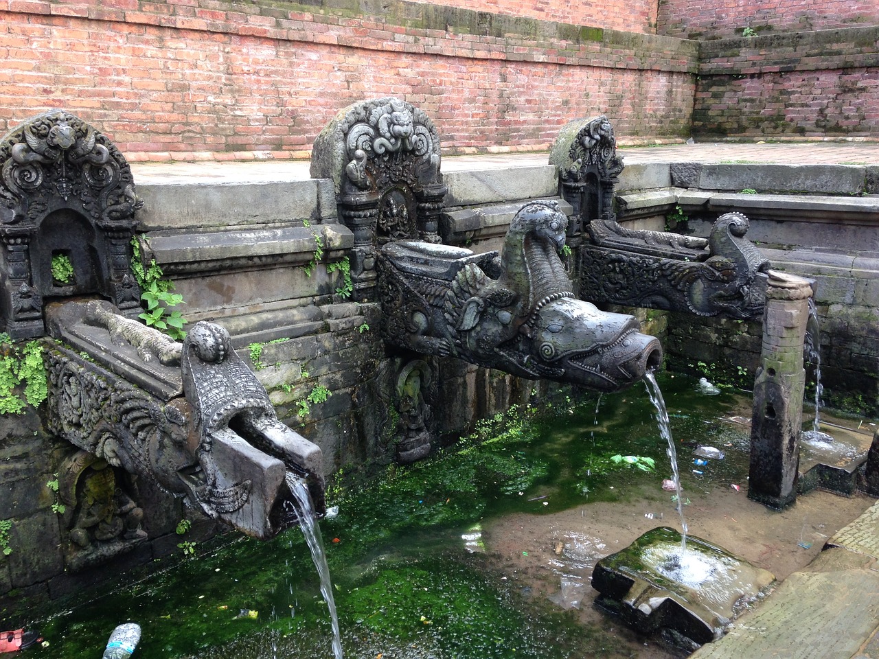 fountain nepal temple free photo