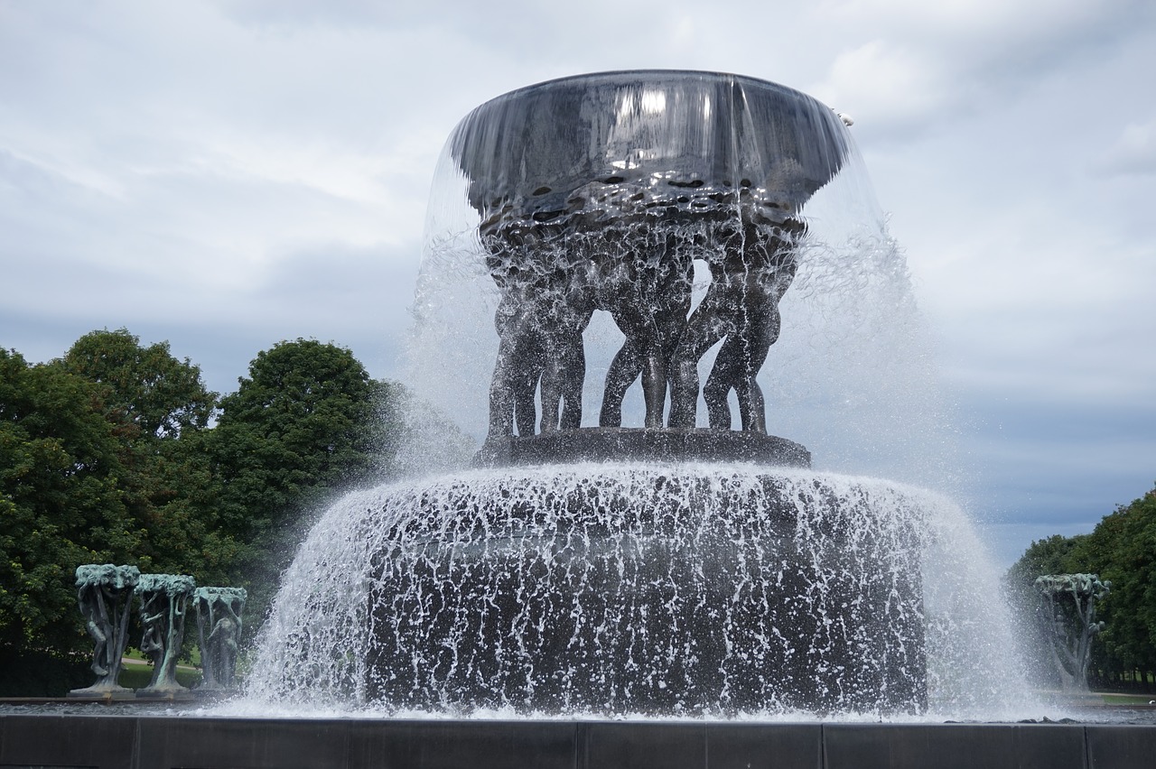 fountain viegeland park shell free photo