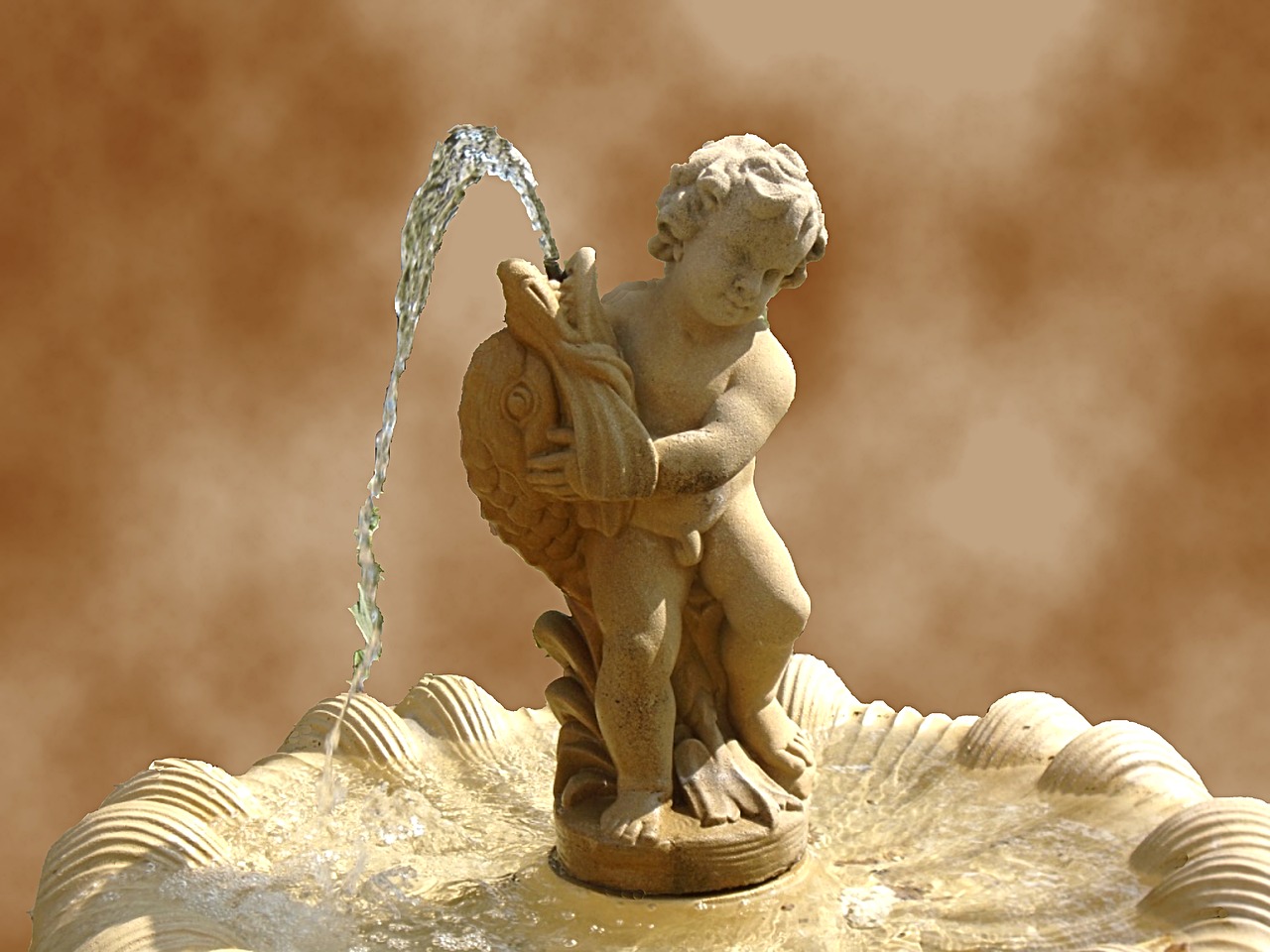 fountain statue cherub free photo