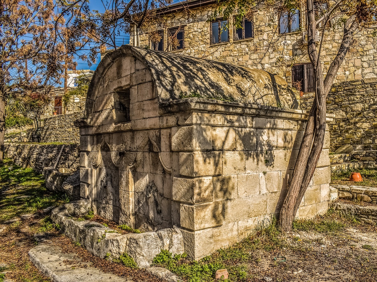 fountain stone built old free photo