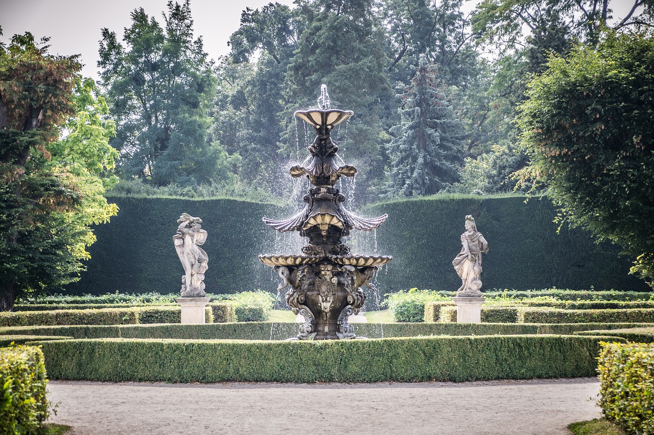 fountain park chateau lednice free photo