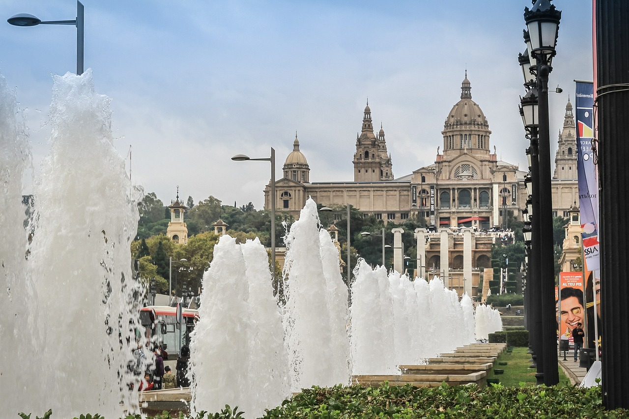fountain palau nacional barcelona free photo