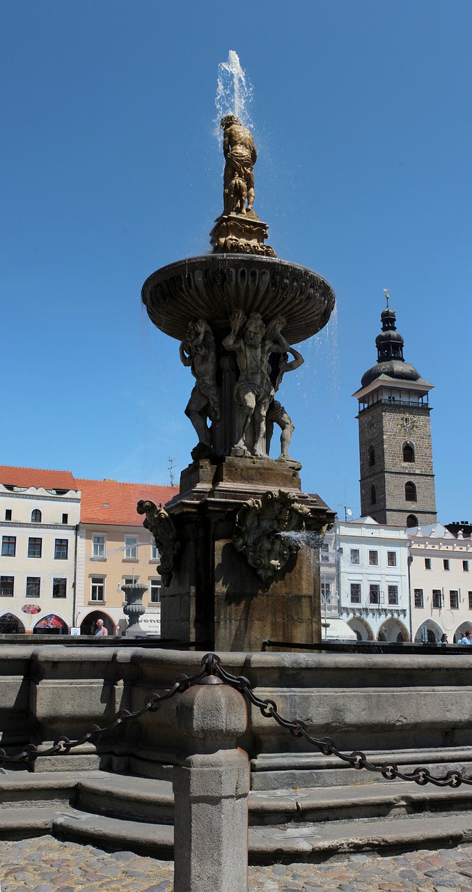 fountain square czech budejovice free photo