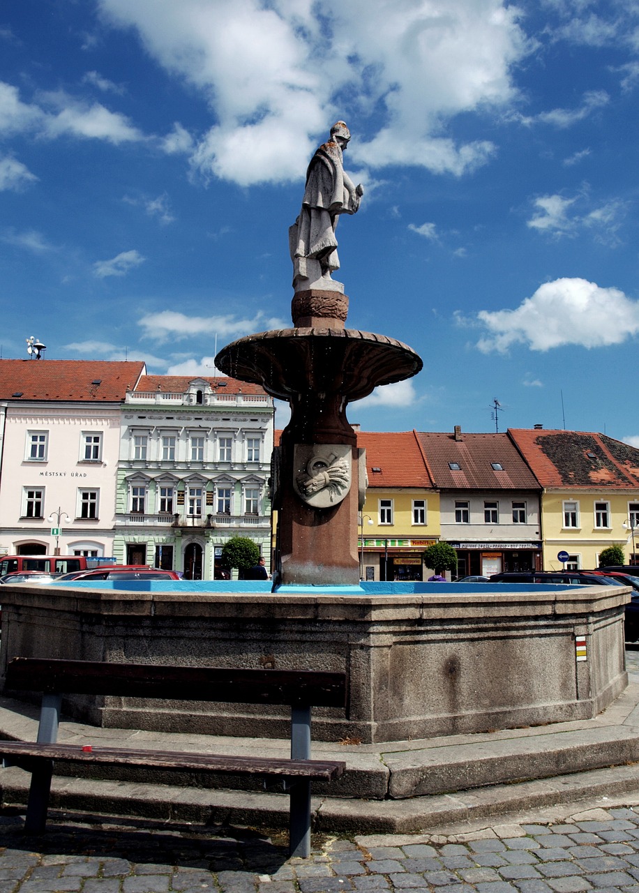 fountain sunny sky free photo