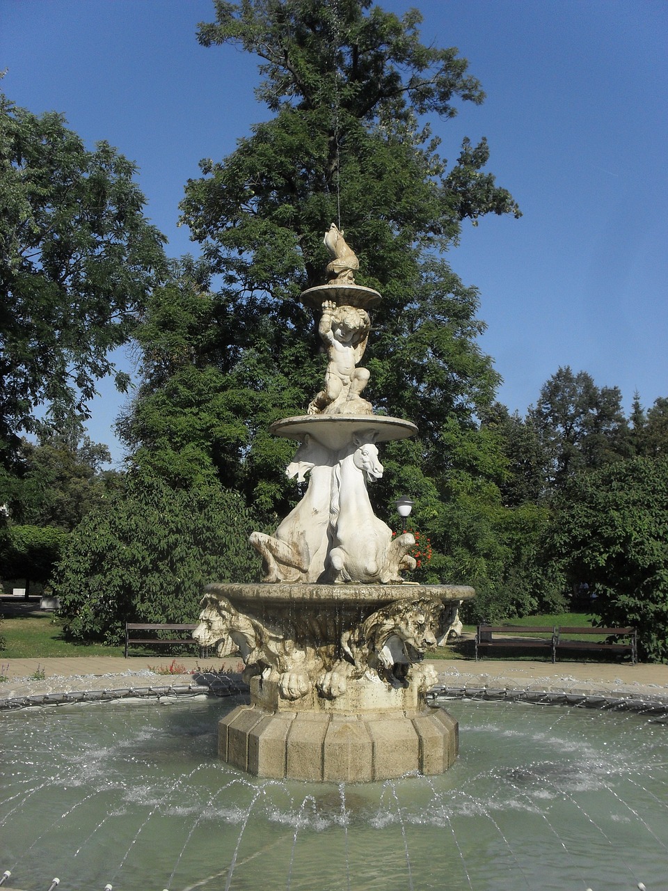 fountain statues horse free photo