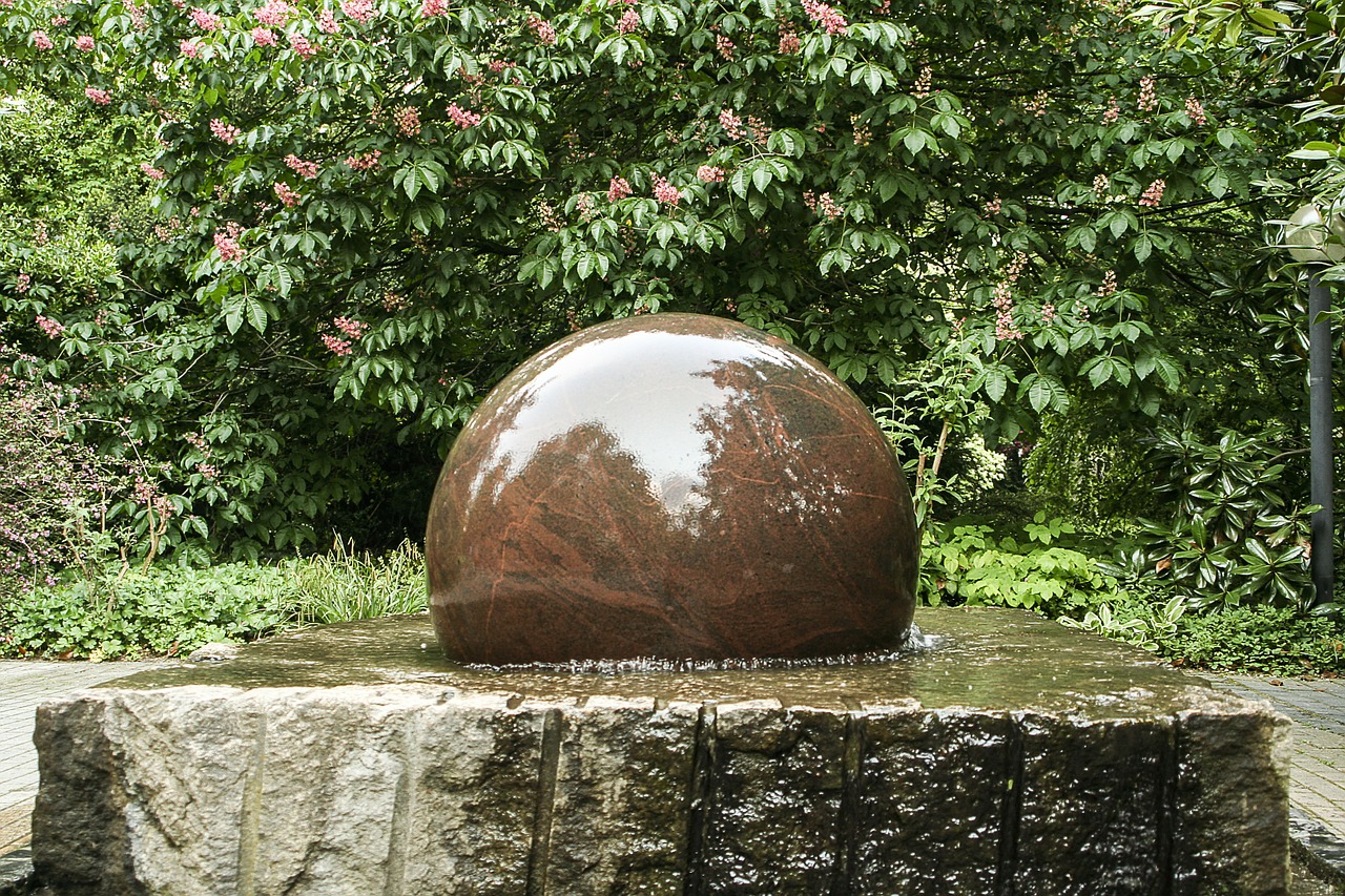 fountain decorative fountains stone ball free photo